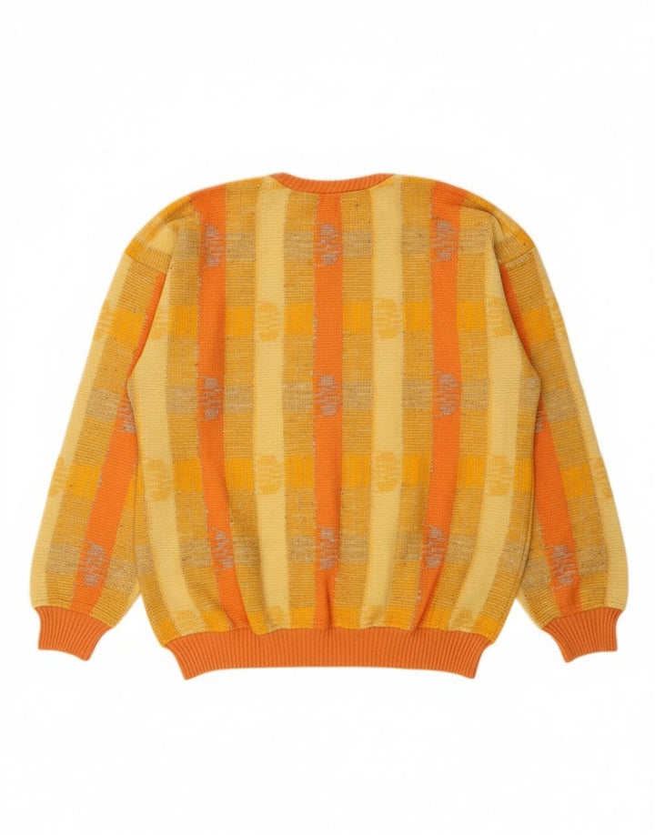 Boxer Mens Crew Neck Jumper Sweater Medium Yellow Striped Cotton