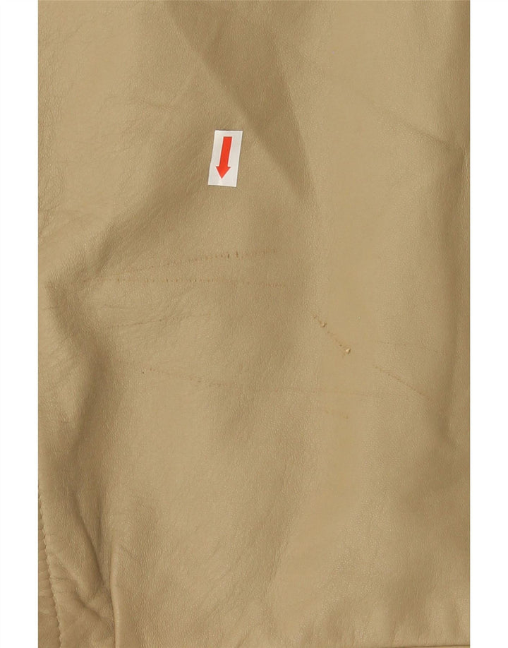BRECO'S Mens Leather Jacket IT 48 Medium Beige Leather Vintage Breco's and Second-Hand Breco's from Messina Hembry 