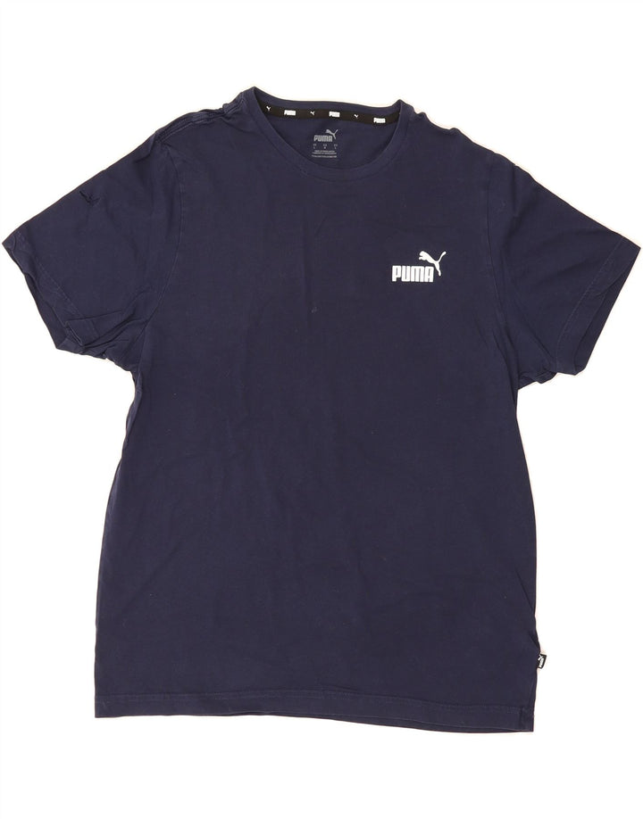 PUMA Mens T-Shirt Top Large Navy Blue Cotton Vintage Puma and Second-Hand Puma from Messina Hembry 