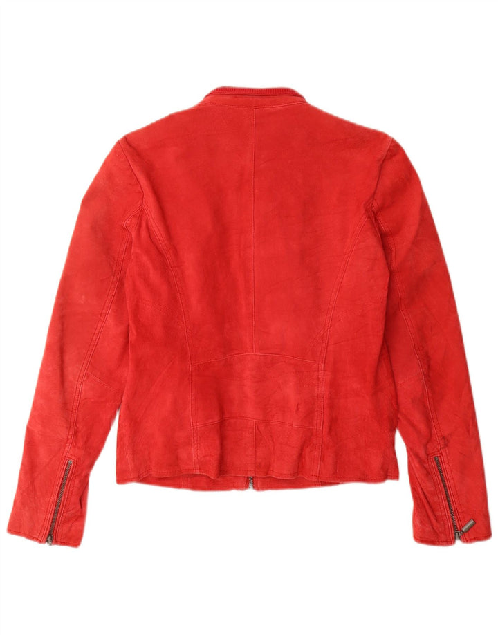Cache Womens Suede Jacket US 2 XS Red Leather