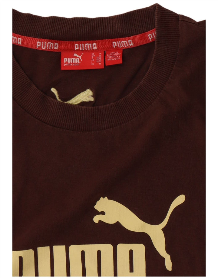 Puma Mens Graphic T-Shirt Top Medium Brown