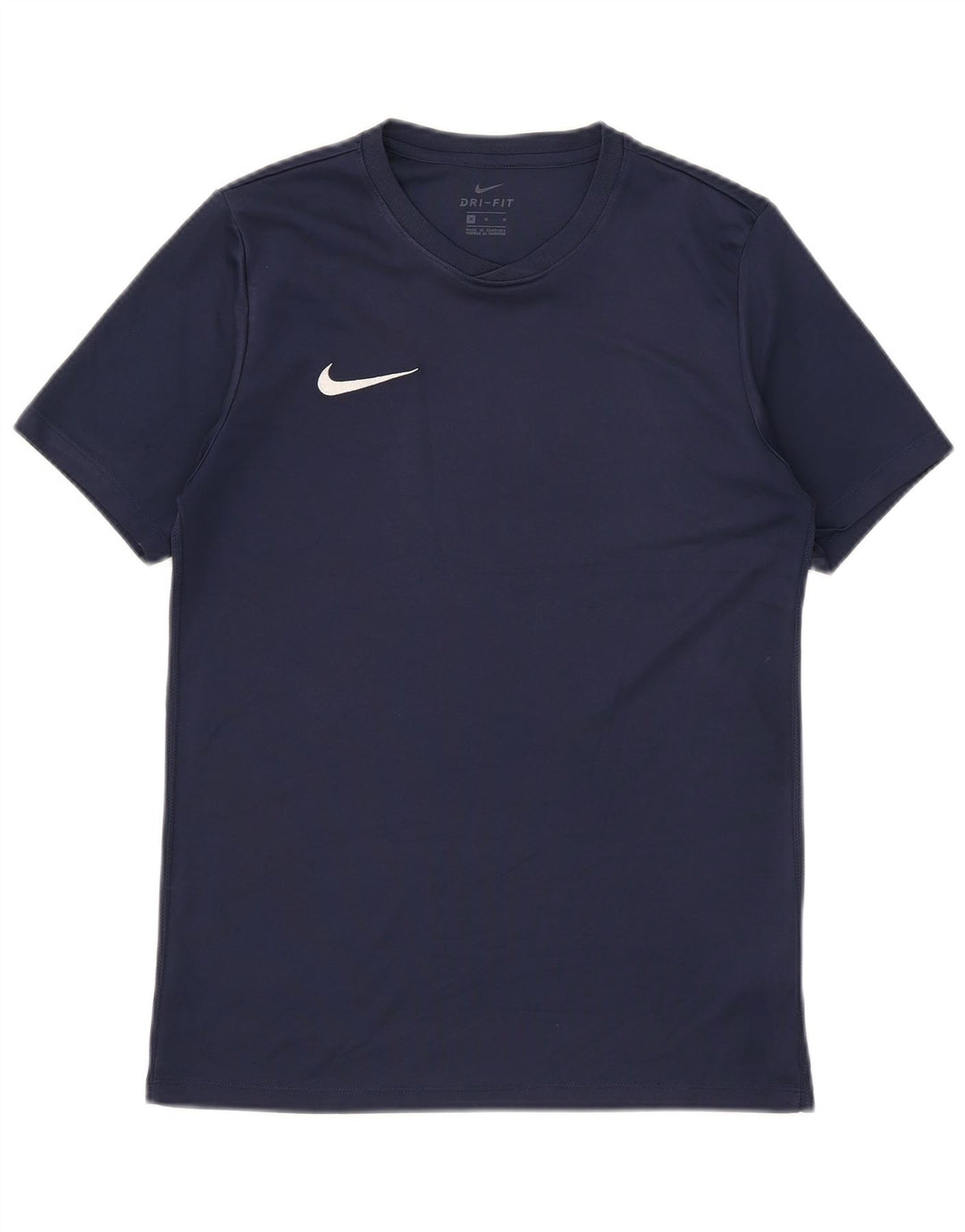NIKE Mens Dri Fit T-Shirt Top Medium Navy Blue Polyester
