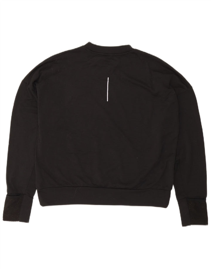 NIKE Womens Running Oversized Top Long Sleeve UK 10 Small Black Polyester