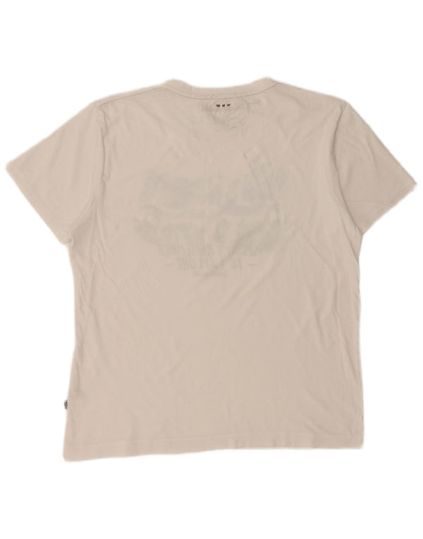 NAPAPIJRI Womens Geographic Graphic T-Shirt Top UK 14 Medium White