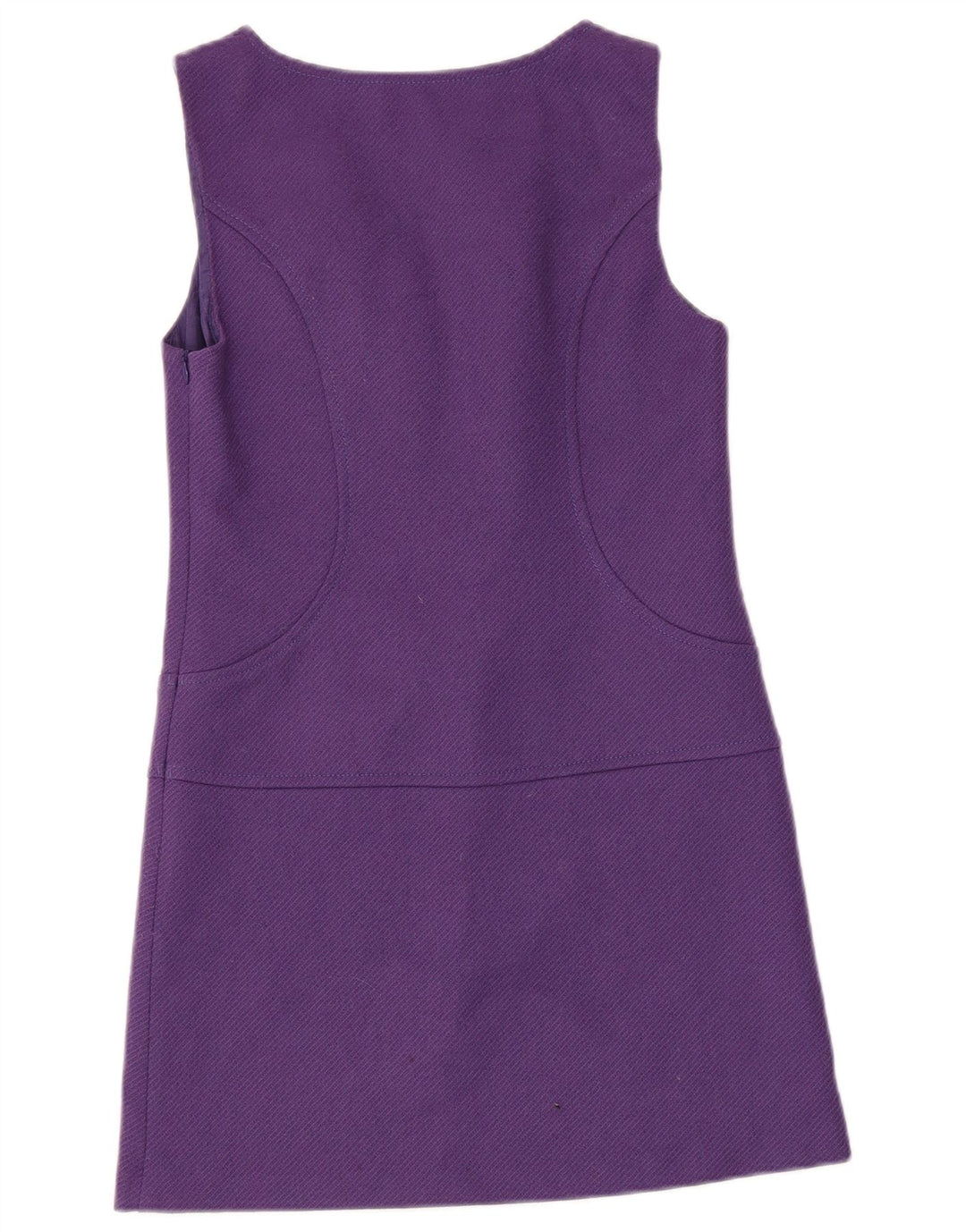 BENETTON Womens Sleeveless Sheath Dress UK 6 XS Purple Virgin Wool