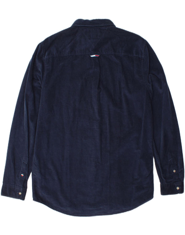 TOMMY HILFIGER Mens Corduroy Shirt Medium Multicoloured Colourblock Cotton