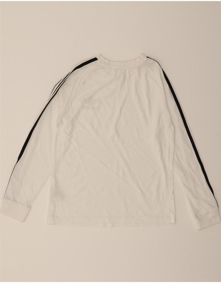 ADIDAS Boys Top Long Sleeve 11-12 Years White Cotton Vintage Adidas and Second-Hand Adidas from Messina Hembry 