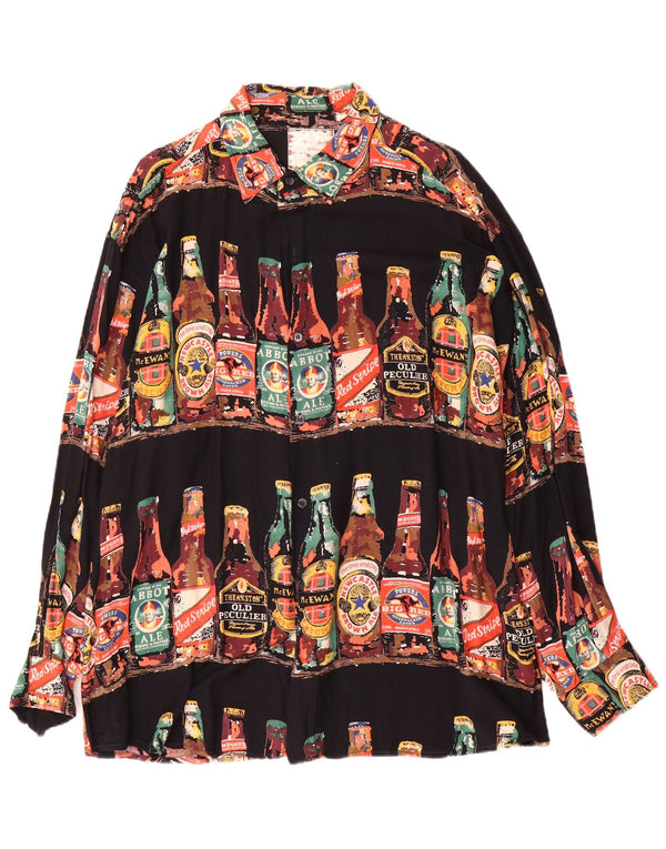 Vintage Mens Abstract Pattern Shirt XL Multicoloured Viscose