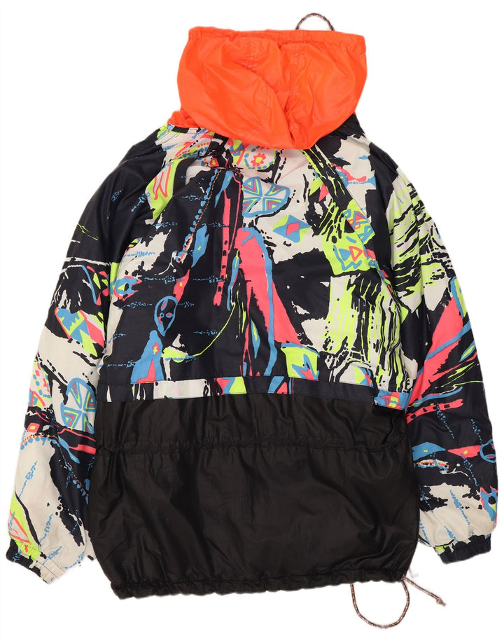 Luhta Womens Oversized Pullover Rain Jacket UK 18 XL Black Colourblock