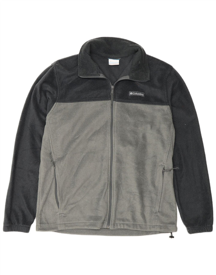 Columbia Mens Fleece Jacket UK 40 Large Grey Colourblock Polyester
