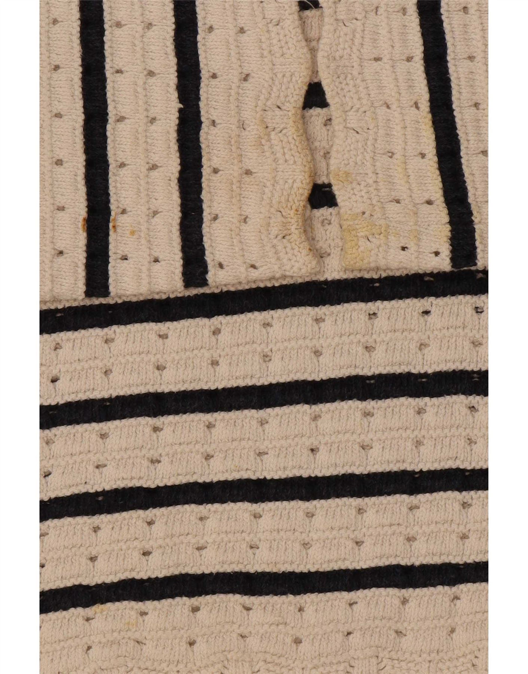 Marks & Spencer Womens Crew Neck Jumper Sweater UK 12 Medium White Striped