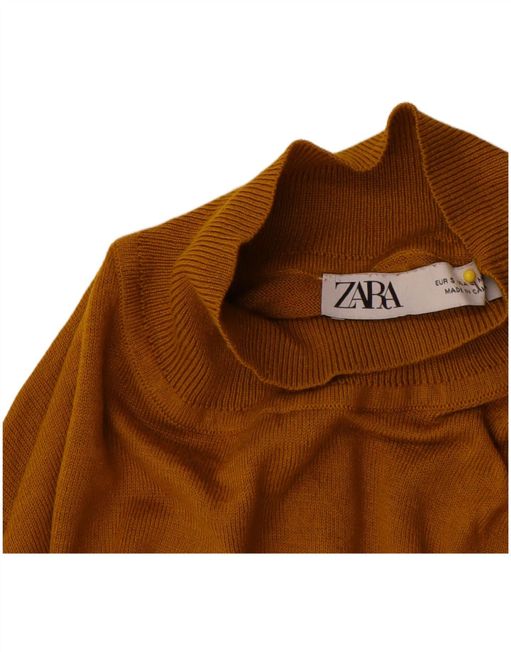 Zara Womens Turtle Neck Jumper Sweater UK 10 Small Beige