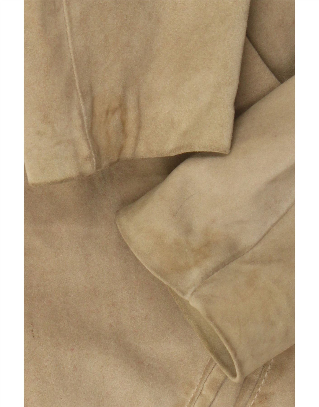 Vintage Womens Suede Jacket IT 46 Large Beige Leather