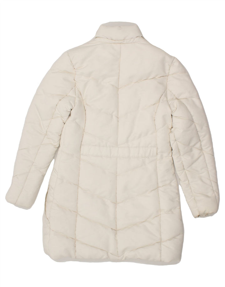 ADIDAS Womens Hooded Padded Coat UK 12 Medium  White Polyester Vintage Adidas and Second-Hand Adidas from Messina Hembry 