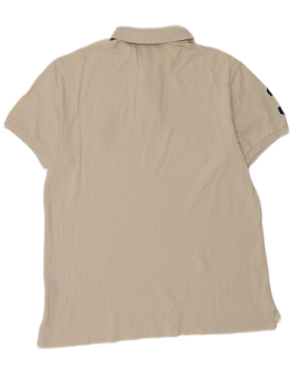 Polo Ralph Lauren Mens Graphic Slim Fit Polo Shirt XL Beige Cotton