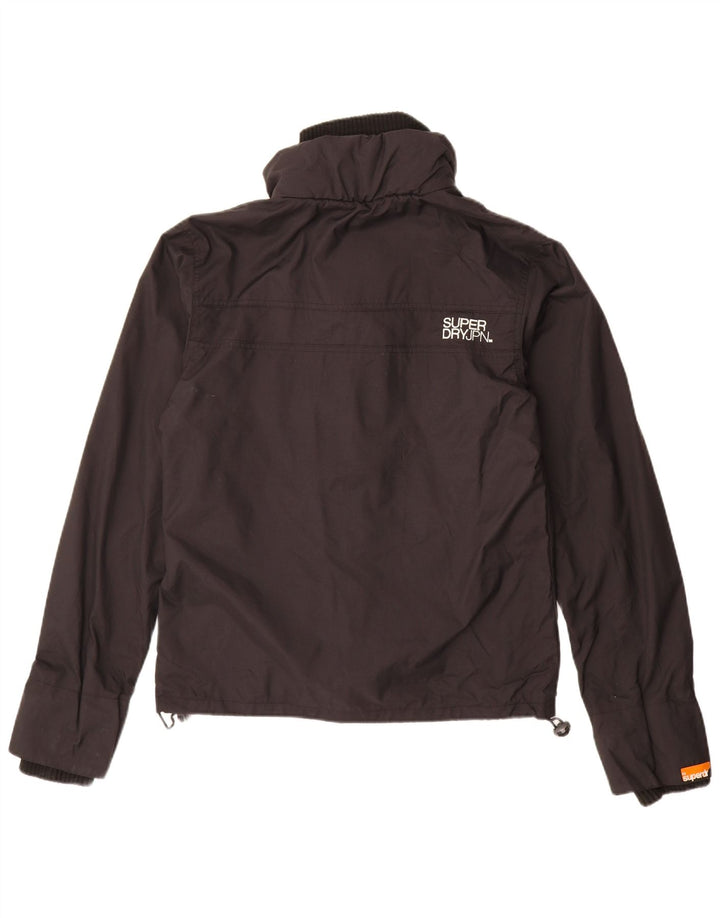 Superdry Mens Graphic Rain Jacket UK 36 Small Black Nylon