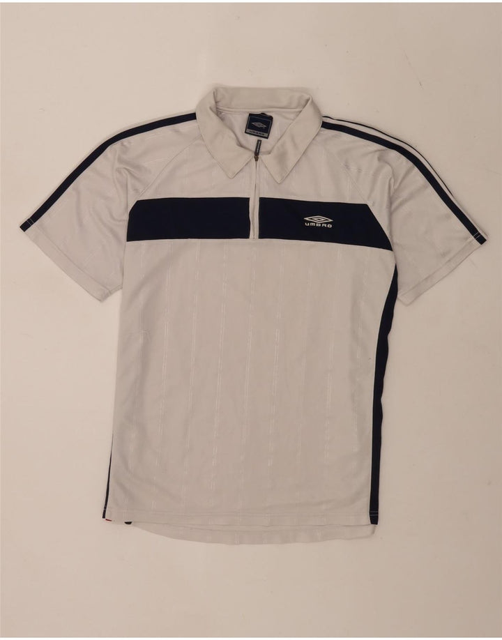 Umbro Mens Polo Shirt Medium White Colourblock
