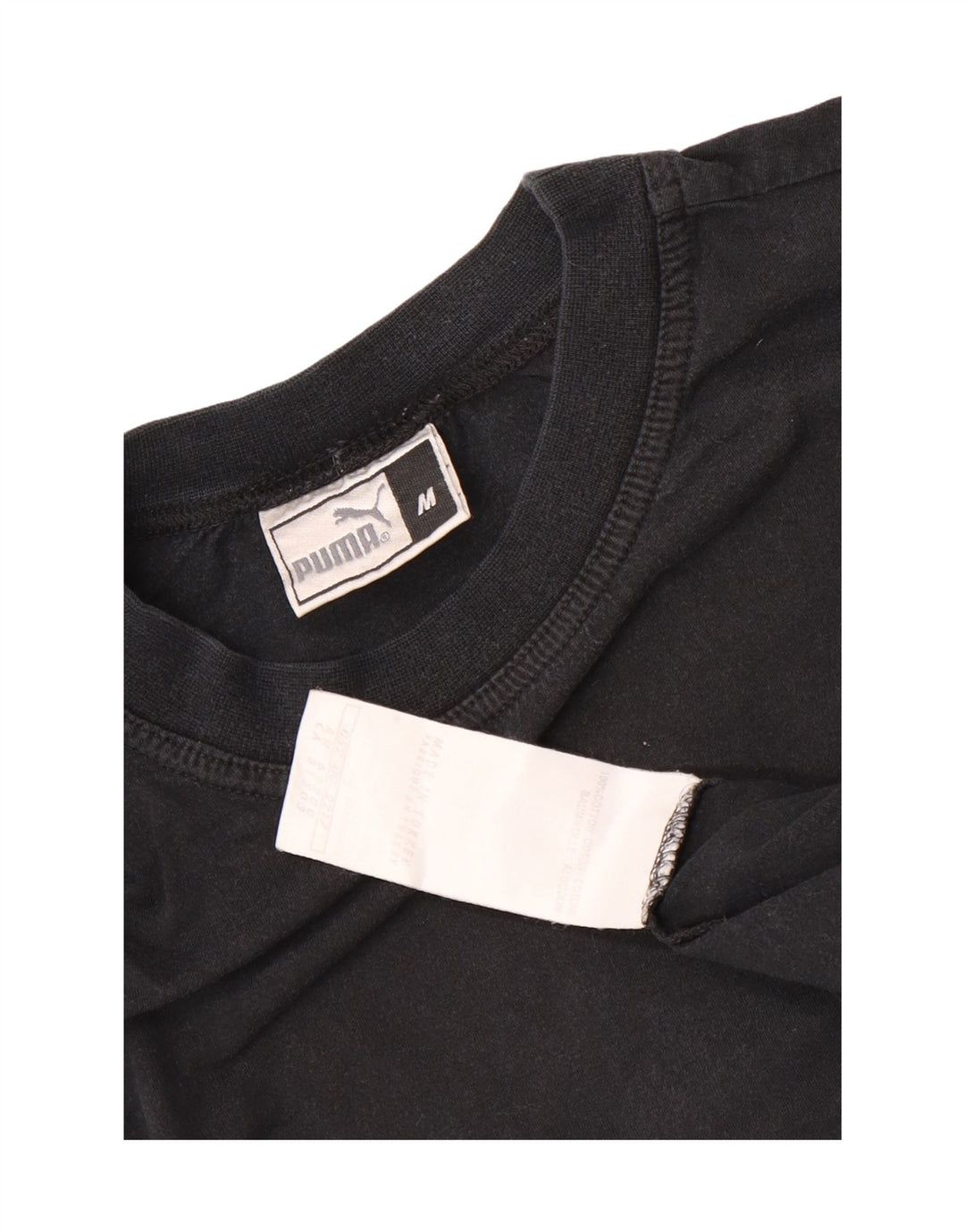 Puma Mens T-Shirt Top Medium Black Cotton