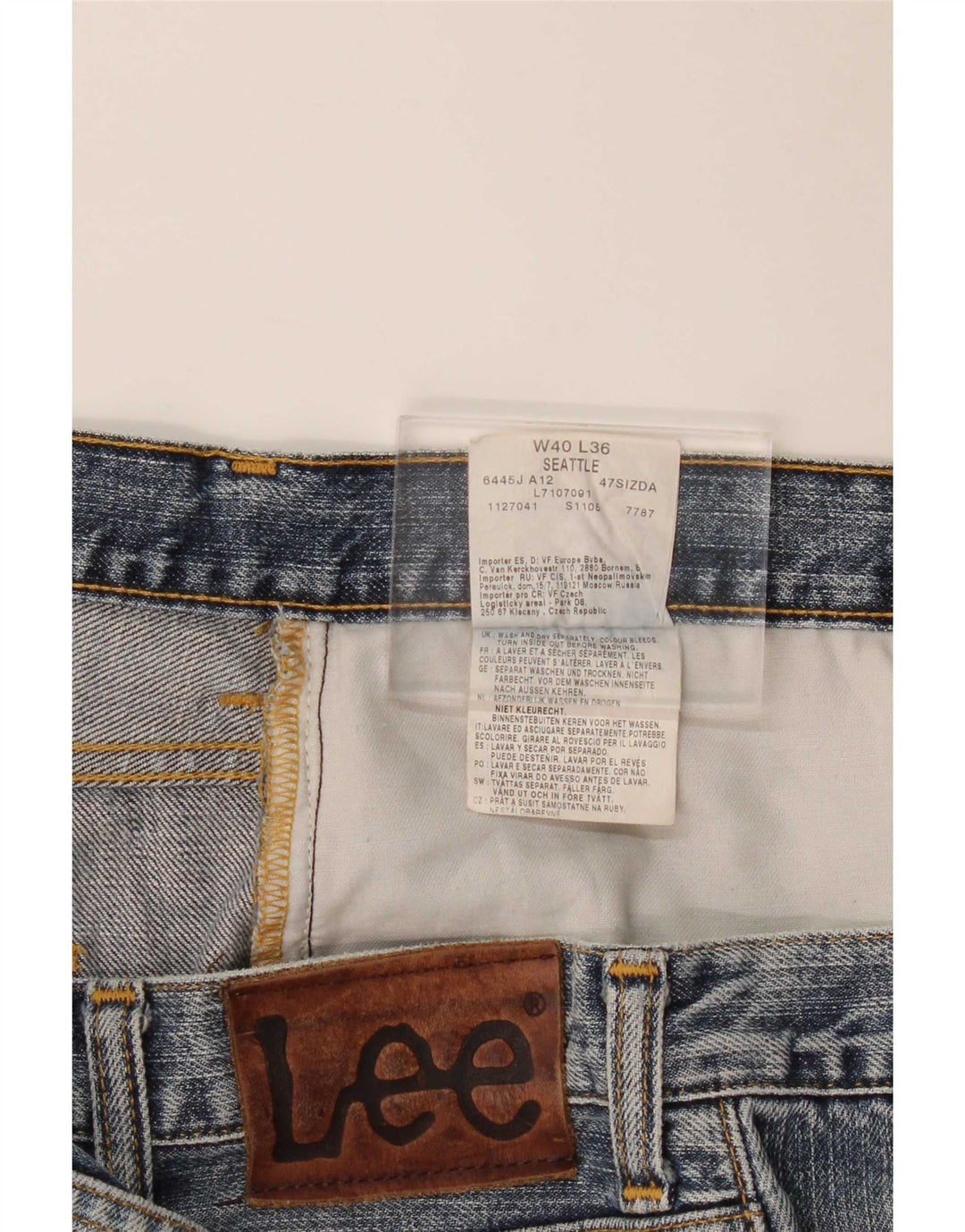 Lee Mens Seattle Straight Jeans W40 L31 Blue Cotton