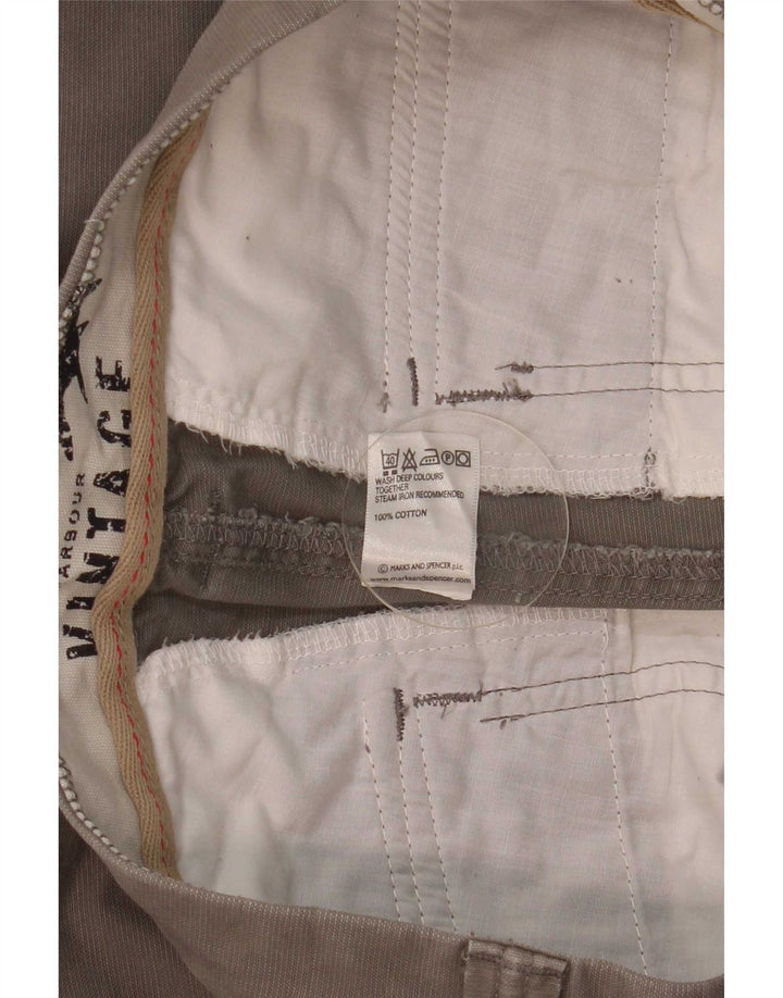 Marks & Spencer Mens Vintage Bermuda Shorts W32 Medium Grey Cotton