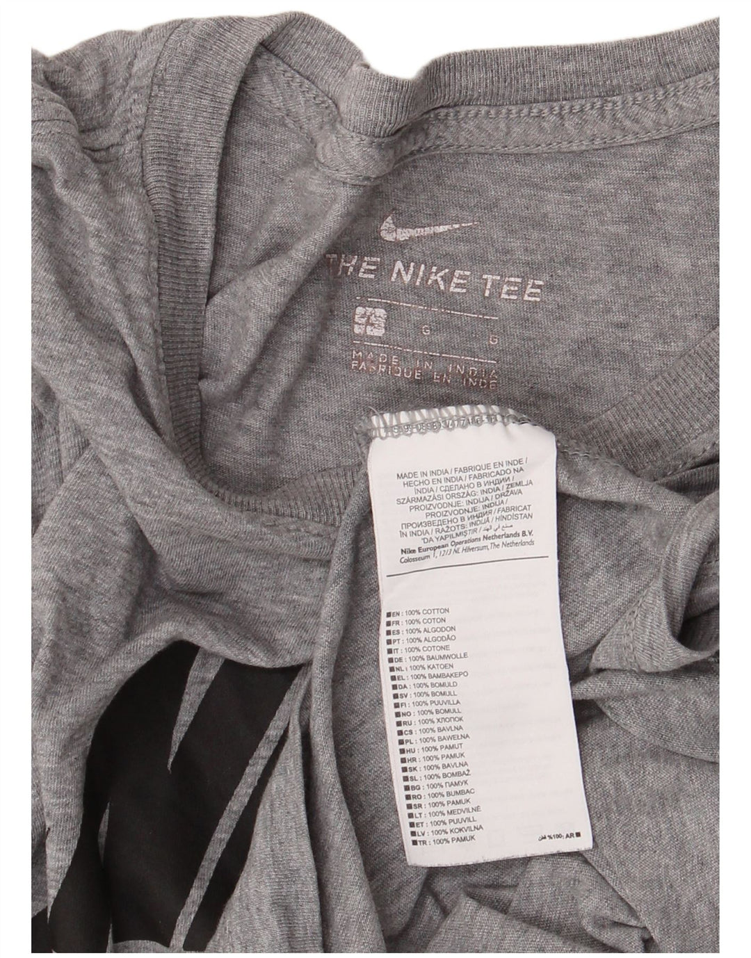 NIKE Mens Graphic T-Shirt Top Large Grey Cotton