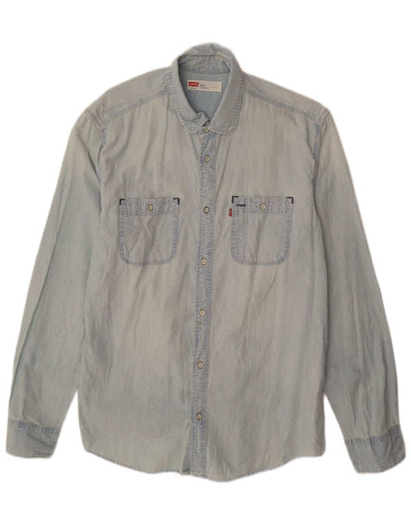 Levi's Mens Standard Fit Denim Shirt Large Blue Cotton