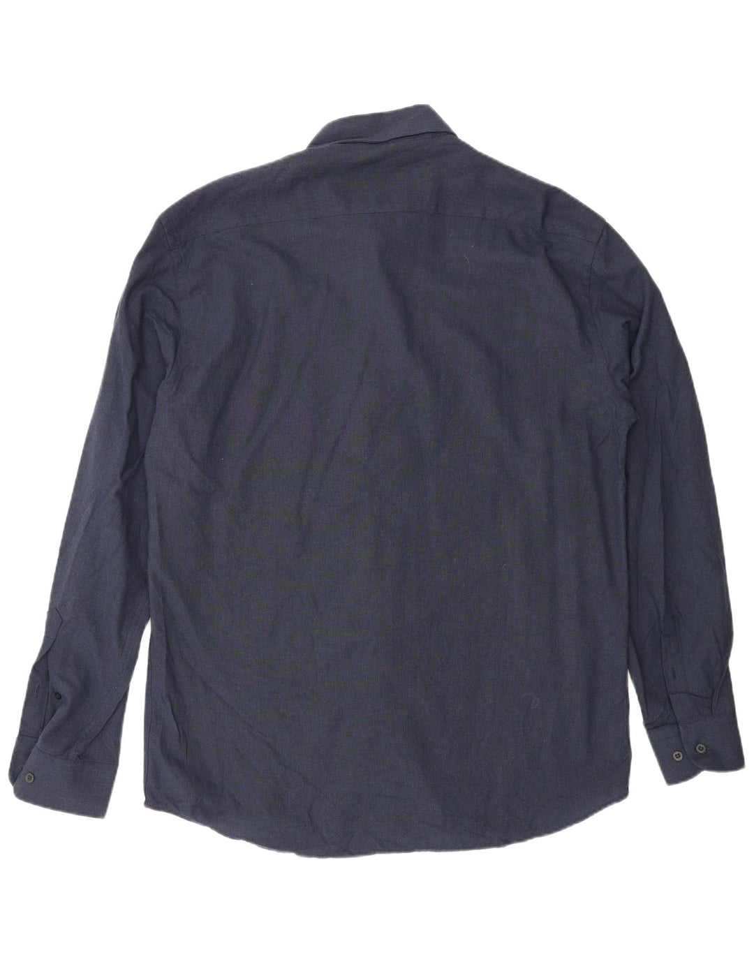 Massimo Dutti Mens Shirt Size 42 Large Navy Blue Viscose