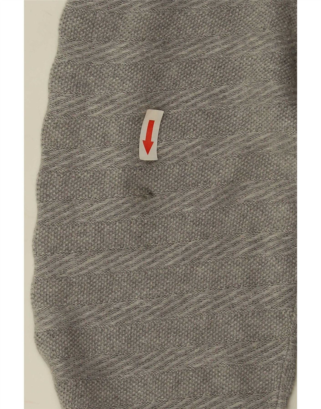 Massimo Dutti Mens Button Neck Jumper Sweater XL Grey Striped Cotton