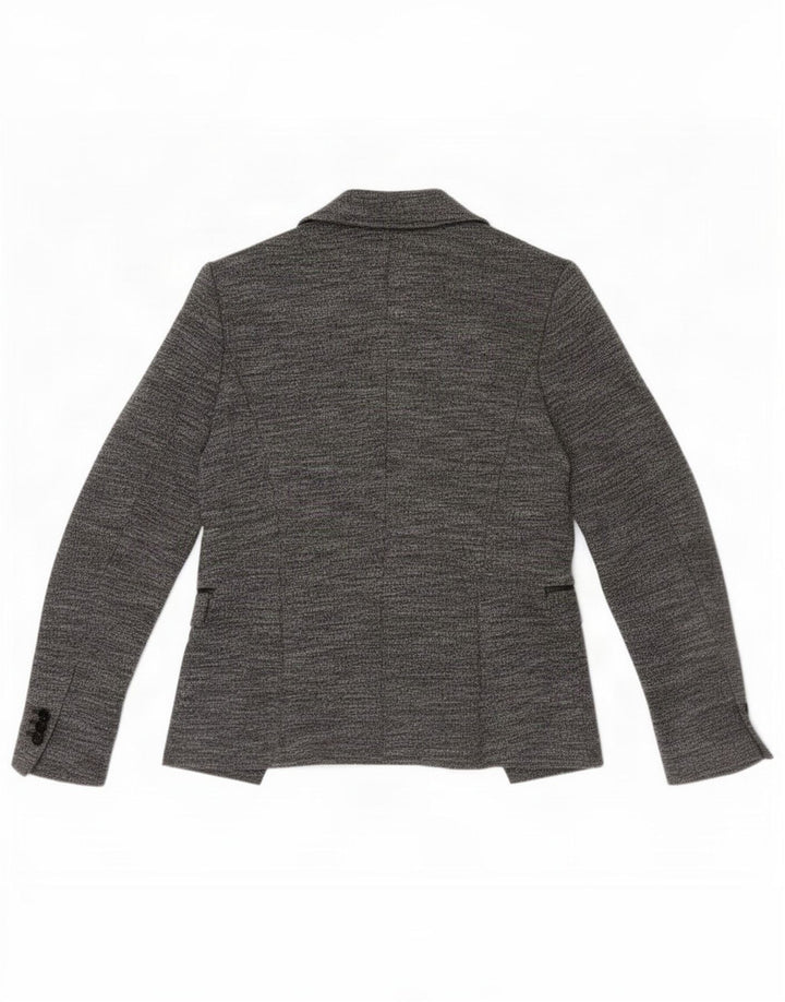 Zara Womens Open Blazer Jacket UK 12 Medium Grey Flecked