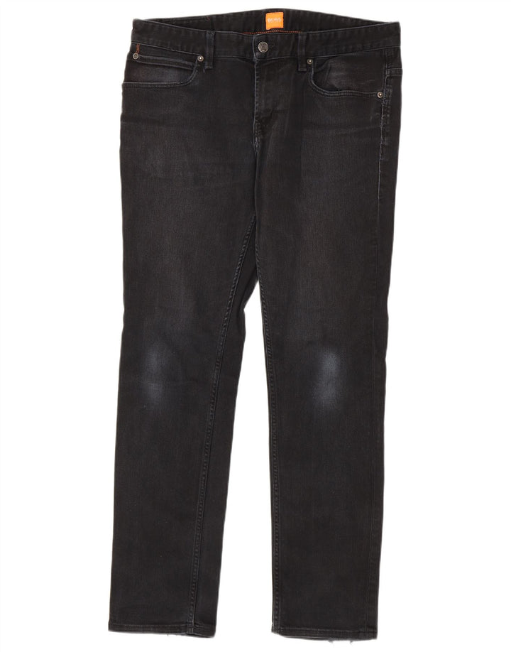 Hugo Boss Mens Slim Jeans W34 L32 Black Cotton