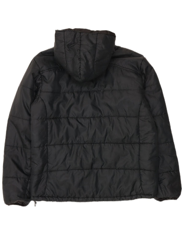 Weird Fish Mens Hooded Padded Jacket UK 38 Medium Black Polyester