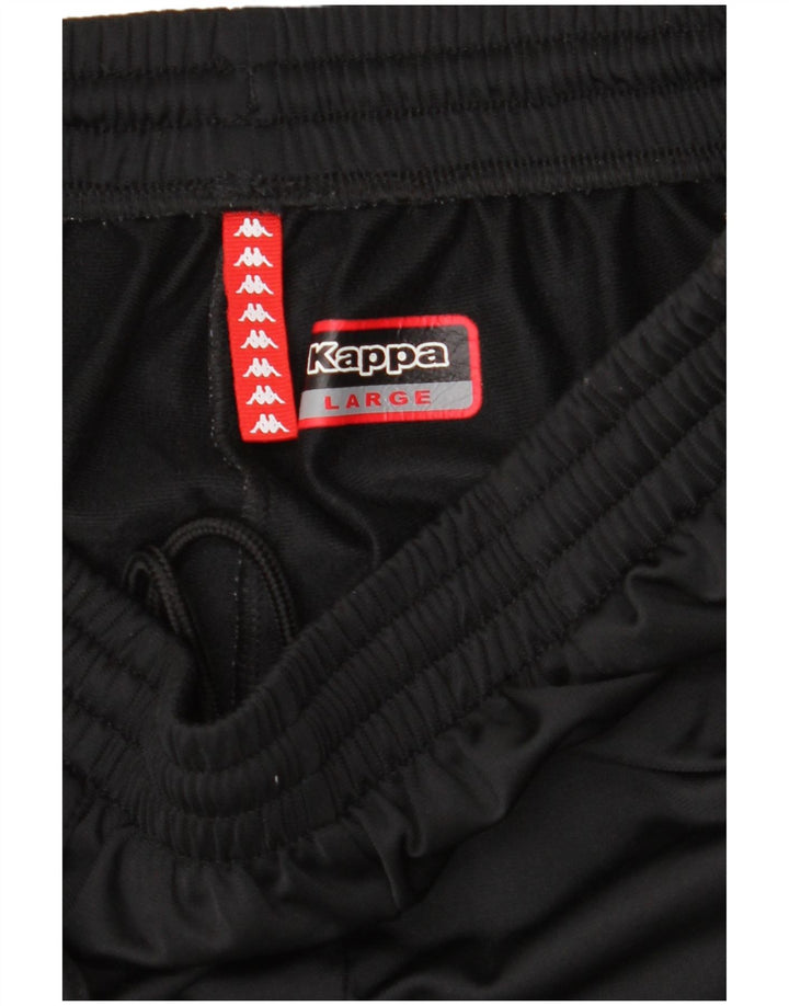 KAPPA Mens Graphic Tracksuit Trousers Large  Black Polyester