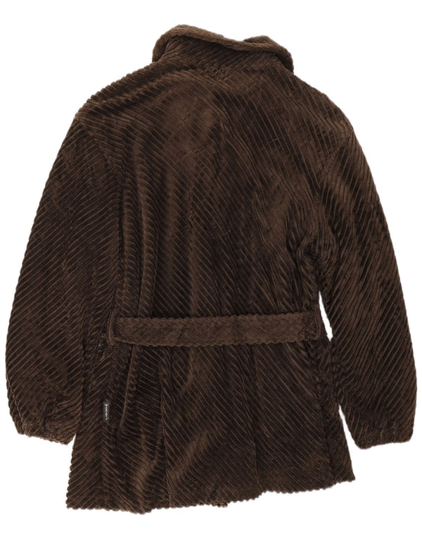 Armani Jeans Womens Corduroy Coat UK 14 Medium Brown Cotton