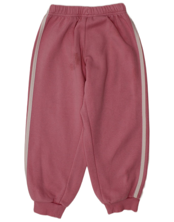 ADIDAS Girls Tracksuit Trousers Joggers 5-6 Years  Pink Cotton