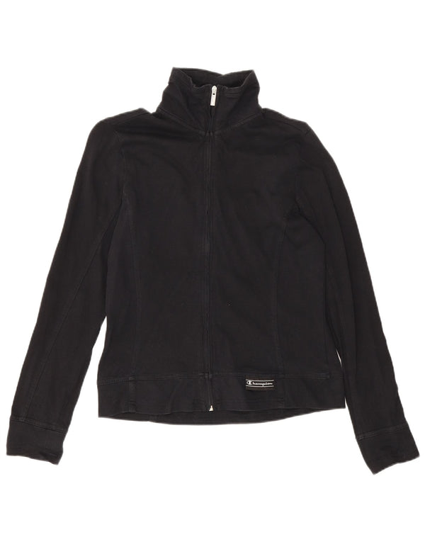 Champion Womens Easy Fit Tracksuit Top Jacket UK 10 Small Black
