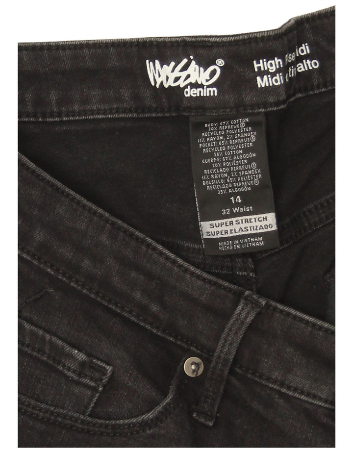 Mossimo Womens High Waist Denim Shorts US 14 Large W32 Black Cotton
