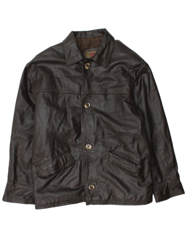 Maestro Artieiano Mens Leather Jacket UK 44 2XL Brown Leather