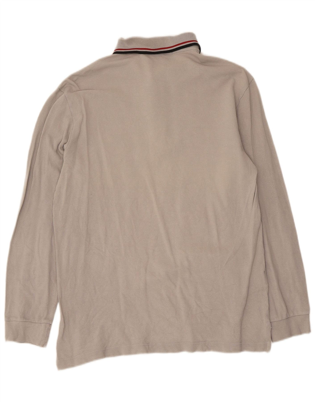 Fred Perry Mens Long Sleeve Polo Shirt Medium Grey Cotton Classic