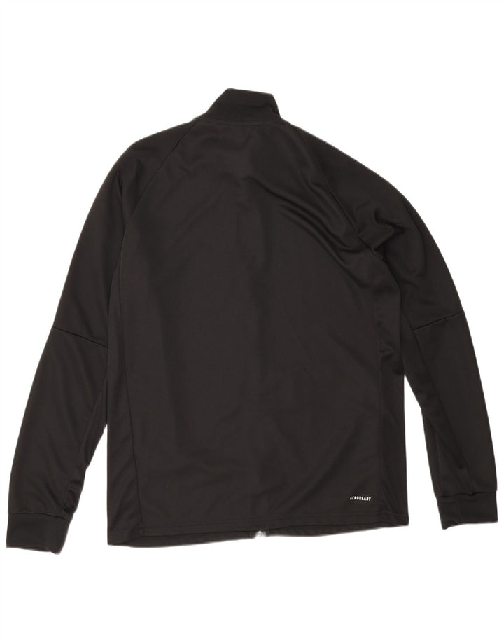 Adidas Mens Tracksuit Top Jacket UK 44/46 Large Black Polyester