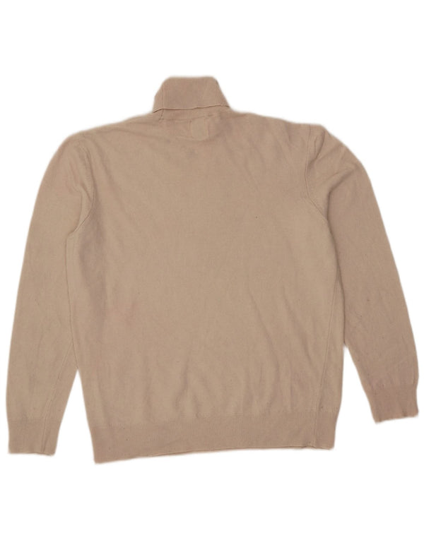 Zara Mens Roll Neck Jumper Sweater Medium Beige