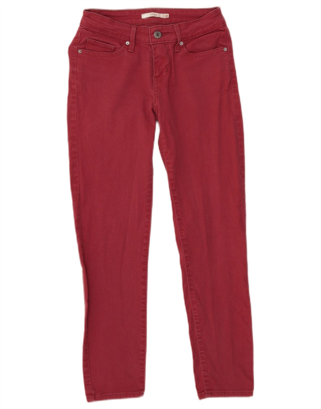 Levi's Womens 712 Slim Jeans W25 L26 Red Cotton