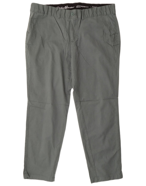 Eddie Bauer Womens Boyfriend Fit Capri Trousers US 20 3XL W40 L21 Green