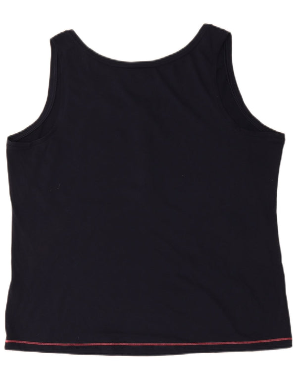 Jack Wolfskin Womens Vest Top UK 18 XL  Navy Blue Cotton