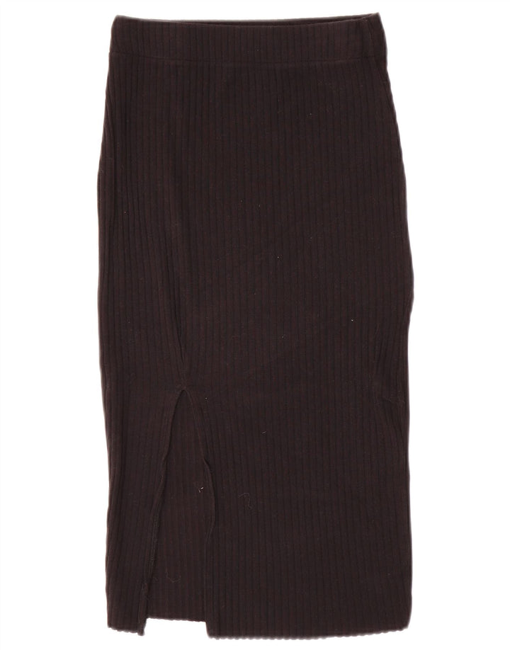 Zara Womens Knit Midi Skirt Small W26 Black