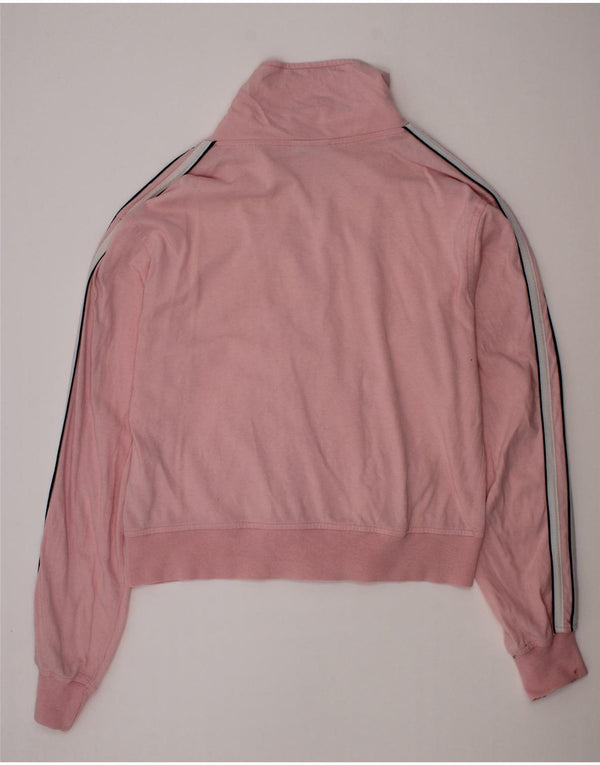 Adidas Girls Crop Tracksuit Top Jacket 12-13 Years XS Pink Cotton