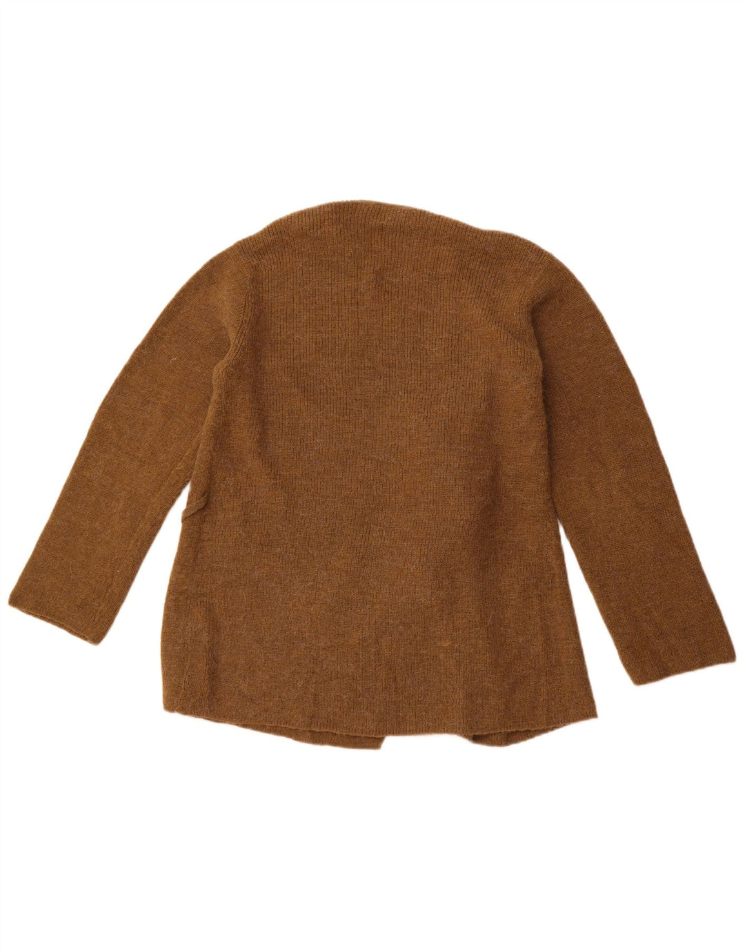 ZARA Womens Cardigan Sweater UK 10 Small Brown Polyamide