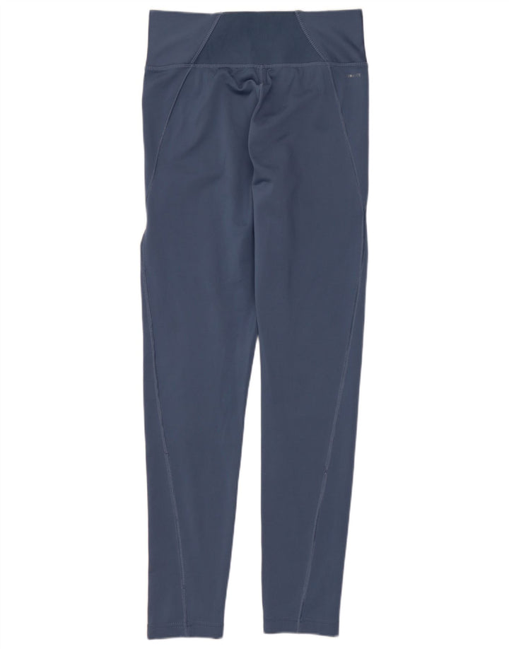 ADIDAS Womens Climalite Leggings UK 8/10 Small  Blue Polyester