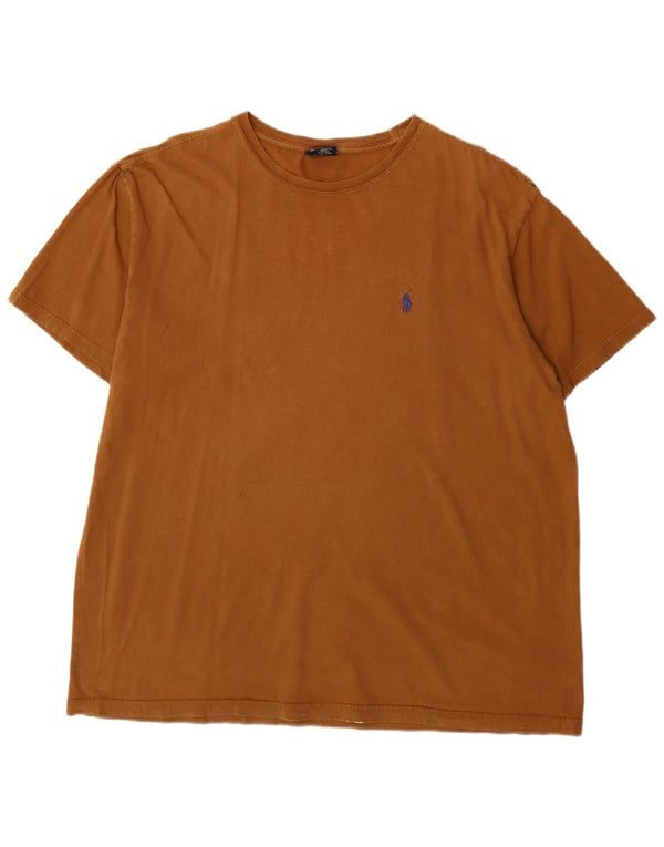Polo Ralph Lauren Mens T-Shirt Top Large Beige Cotton