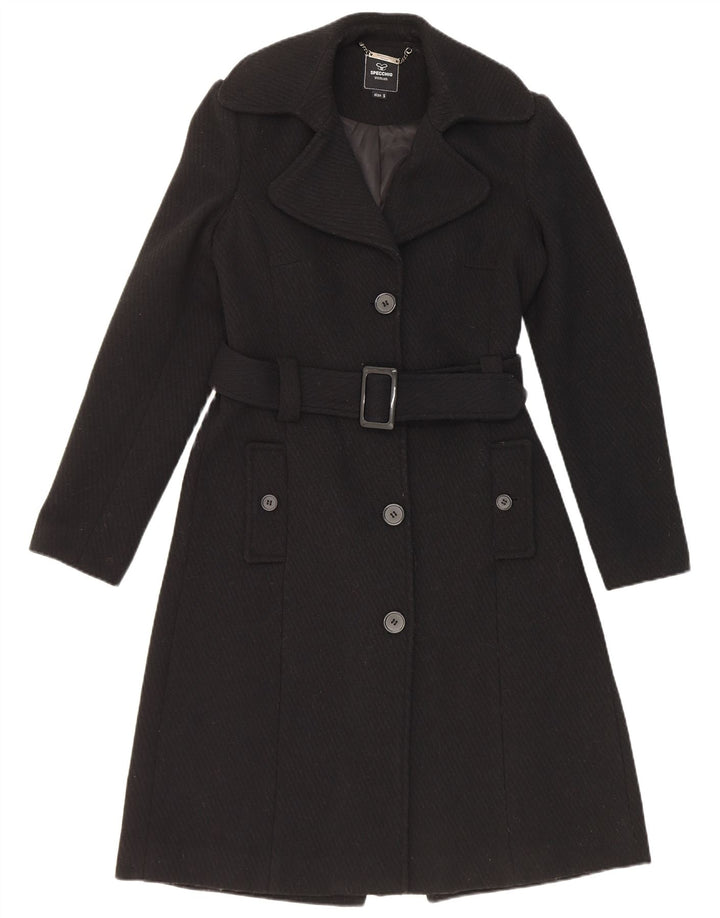 Specchio Womens Overcoat UK 10 Small Black