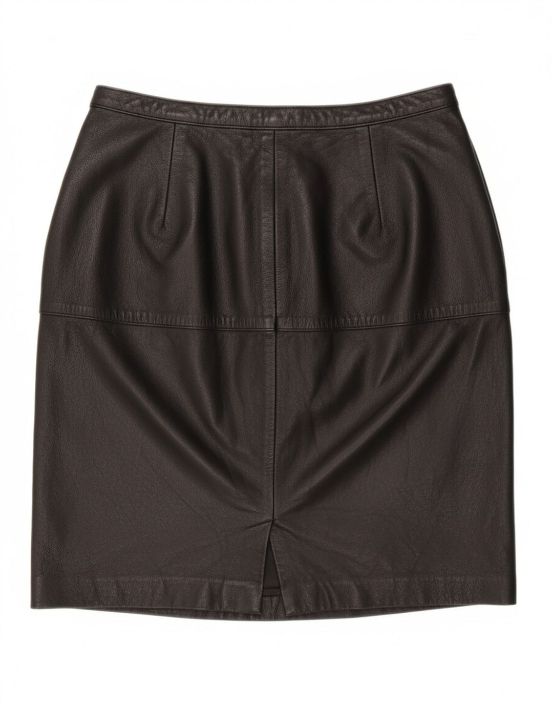 VINTAGE Womens Leather Skirt IT 44 Medium W27 Black Leather